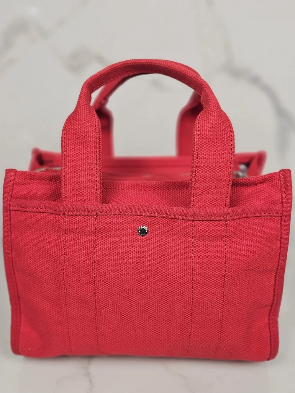 Coach Canvas Tote Bag Red New York Logo Crossbody Shoulder Purse‎